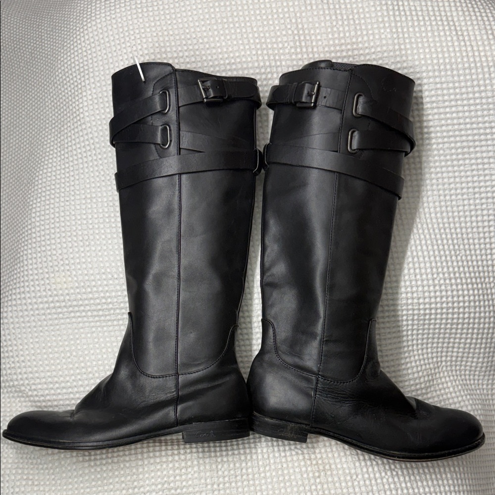 COACH - Black Knee-High Leather Riding Boots - 8.5